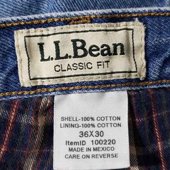 Vintage LL Bean  Classic Fit Flannel Lined Jeans    36 X 30 - Picture 2 of 5